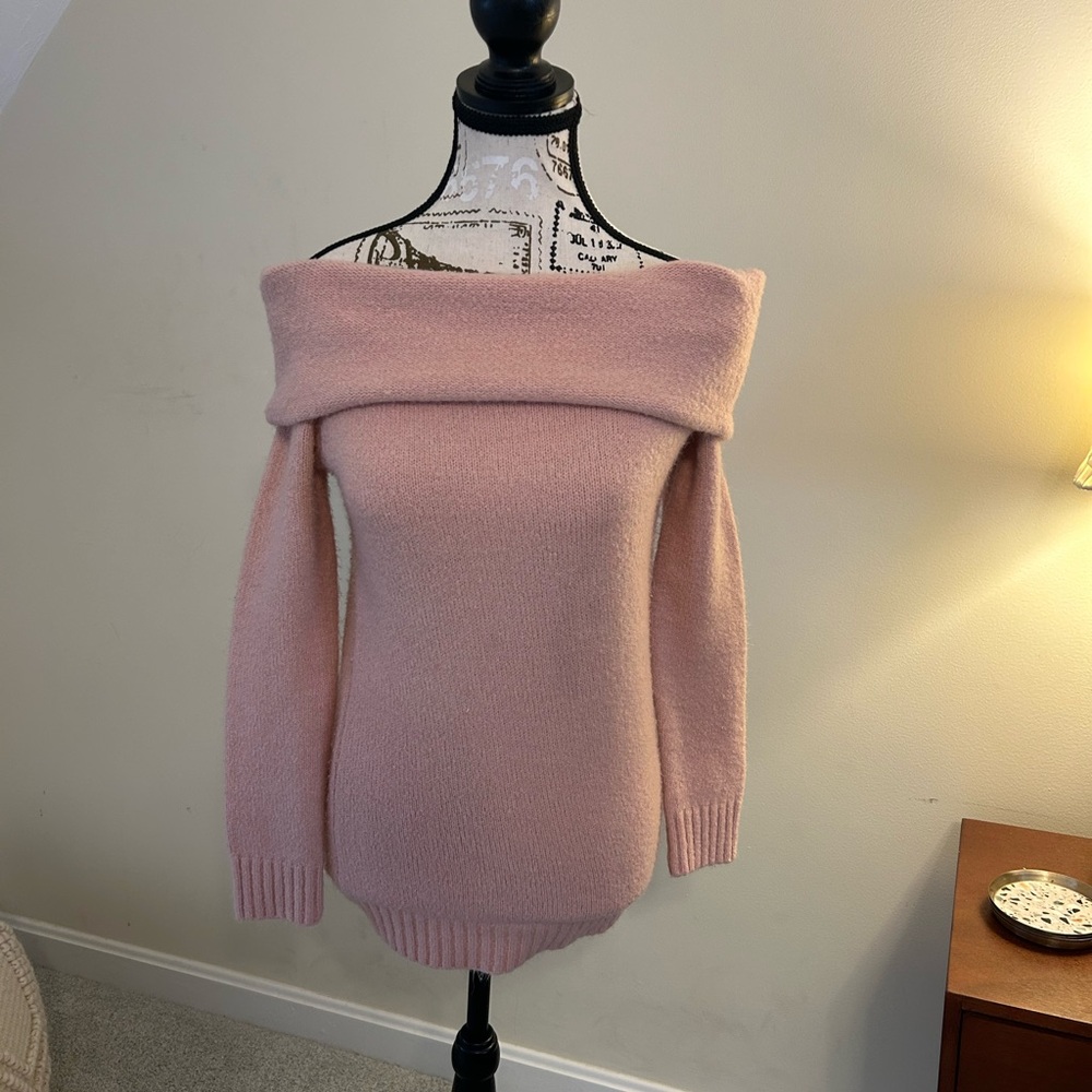 Forever 21 Blush Off-Shoulder Sweater